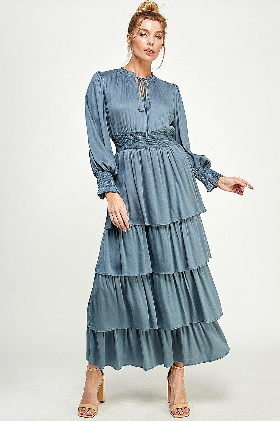 Long Sleeve Tiered Maxi Dress